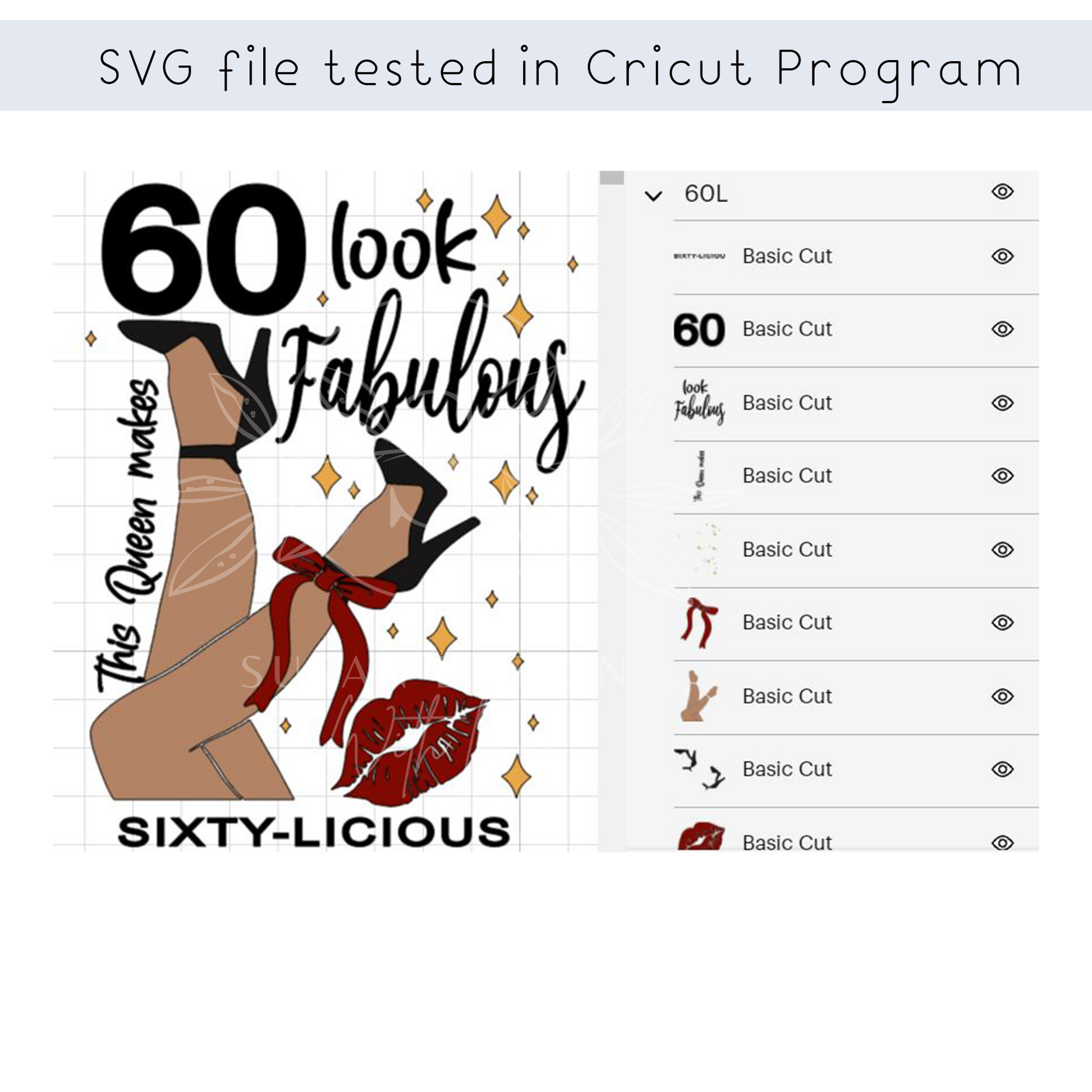 Sixty-licious, Fabulous, 60th Birthday SVG