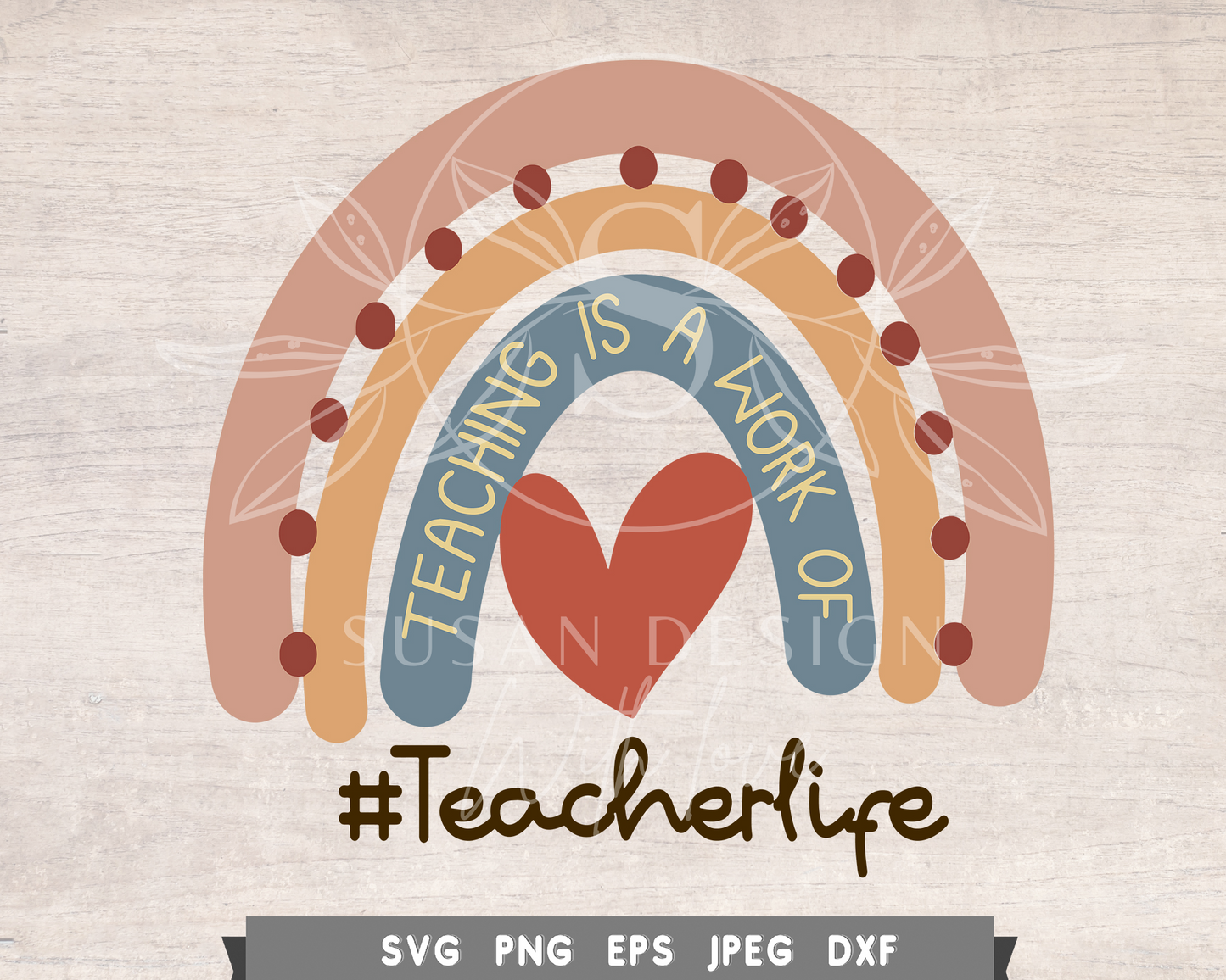 Teacher Life Rainbow SVG