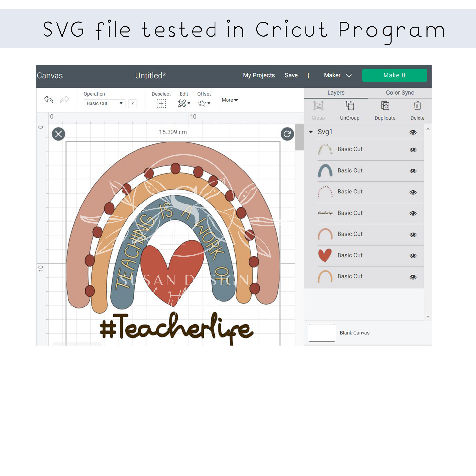 Teacher Life Rainbow SVG file for Cricut