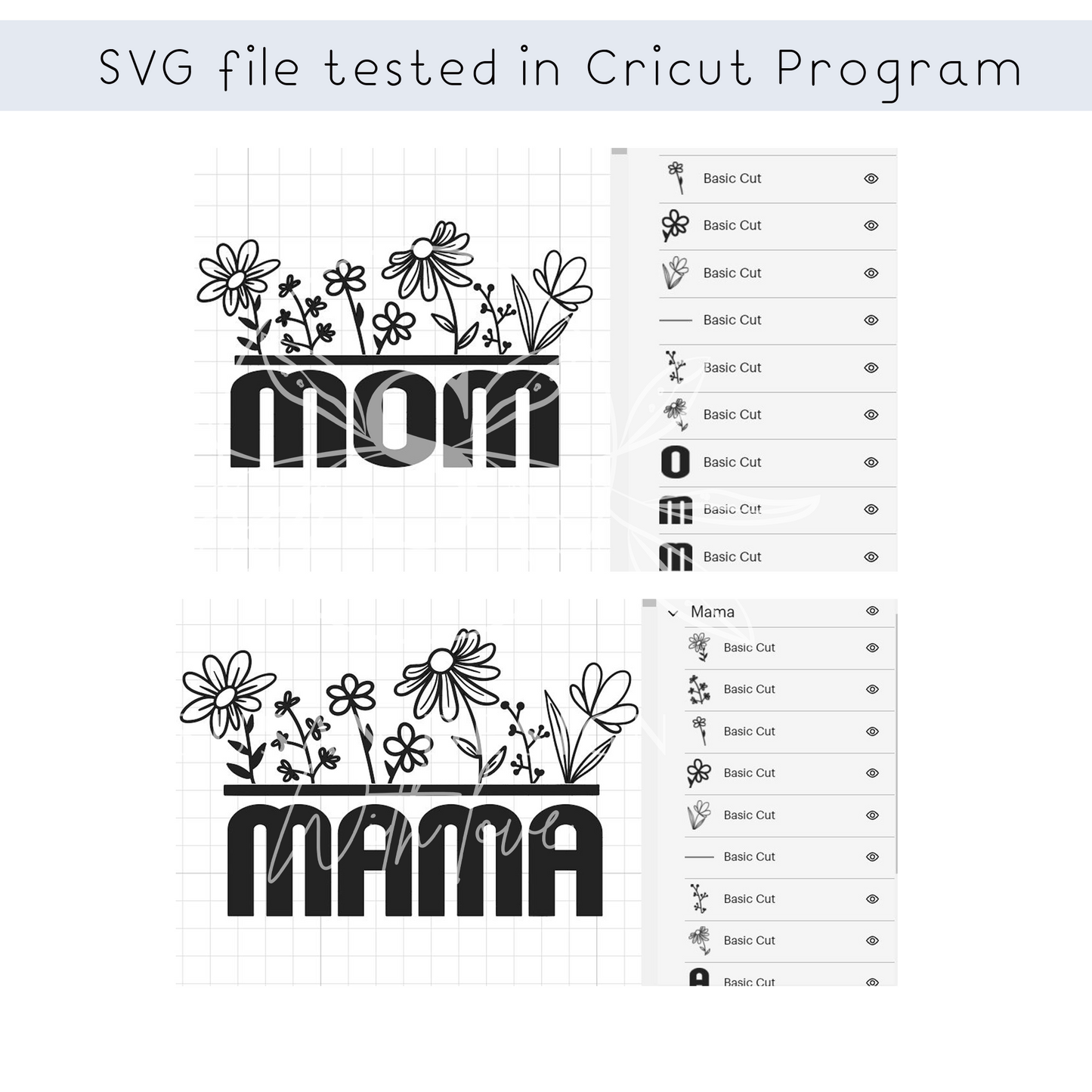 Mom Mama Flowers Floral Svg