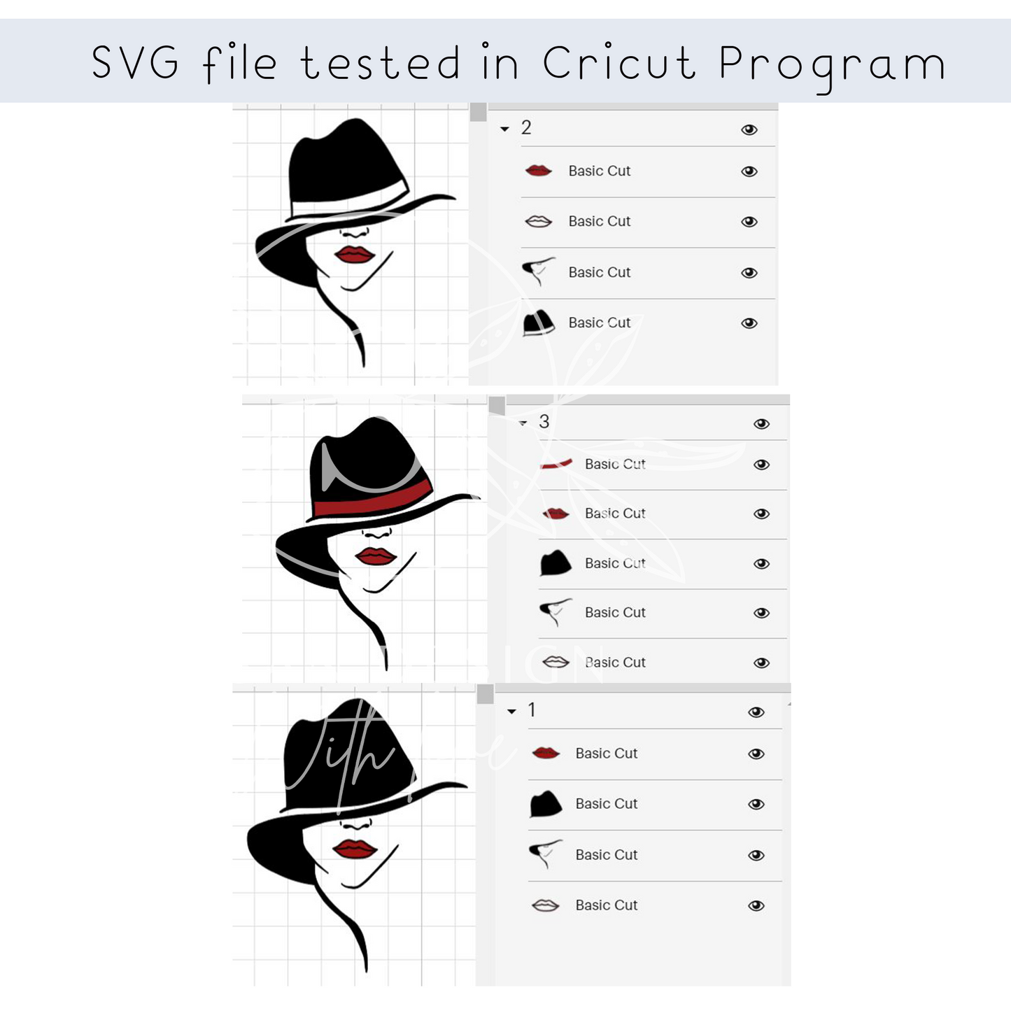 Black Woman Classic Look with Hat Red Lip SVG Bundle