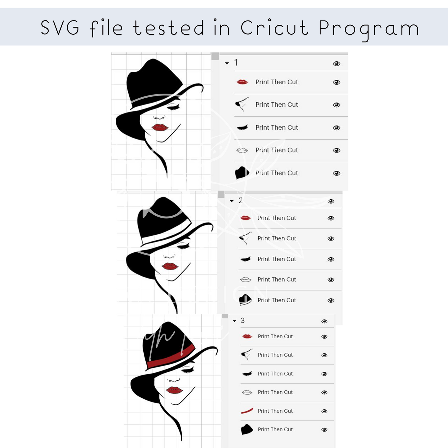 Black Woman Classic Look with Hat eyelash red lip SVG Bundle