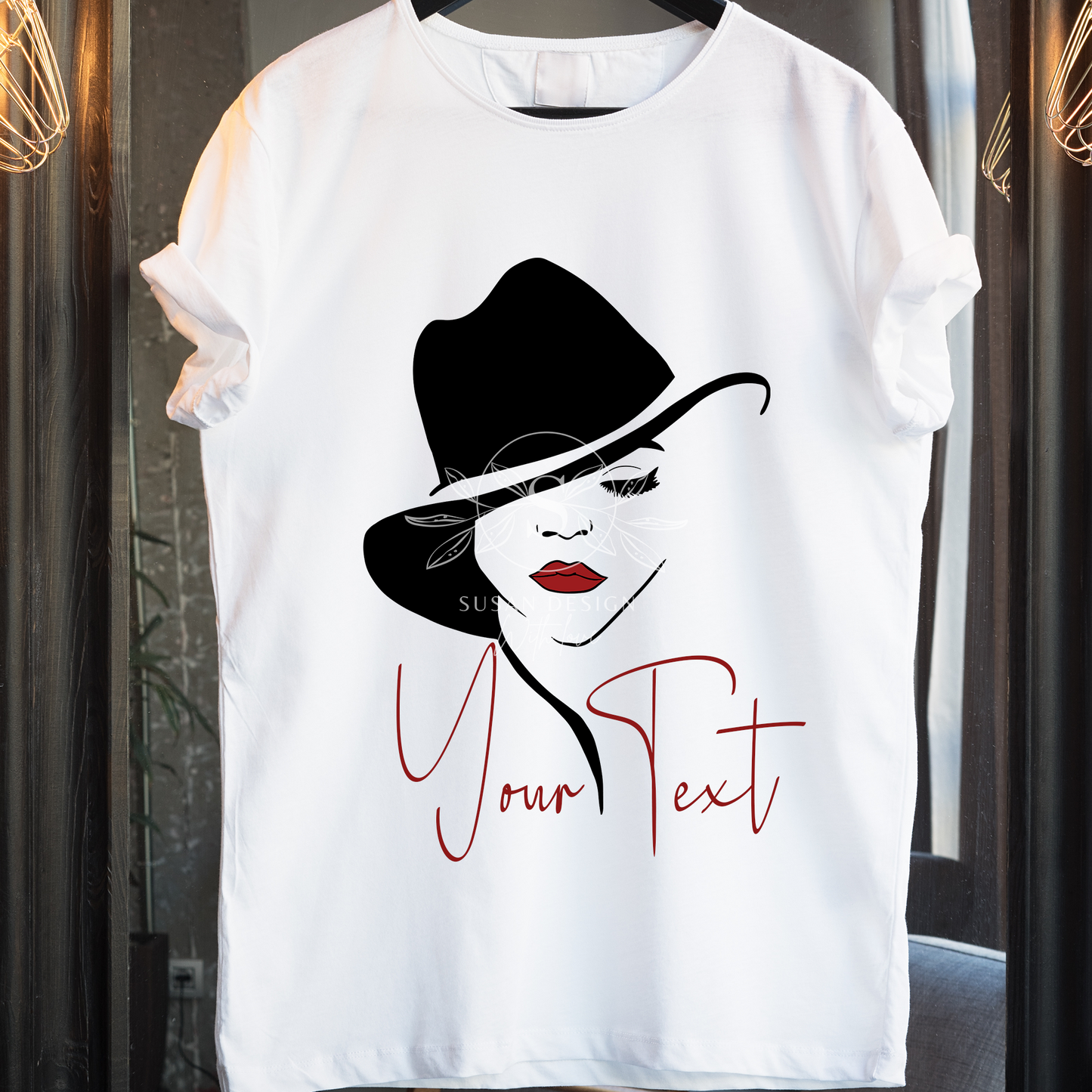 Black Woman Classic Look with Hat eyelash red lip SVG Bundle