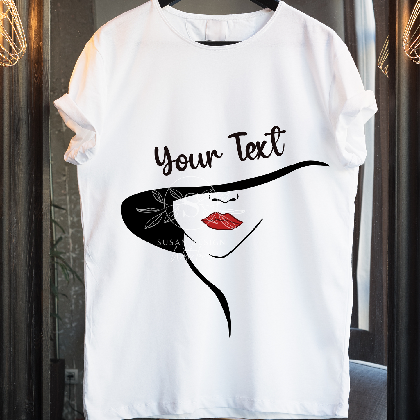 Black Woman Classic Look with Hat red lip SVG Bundle