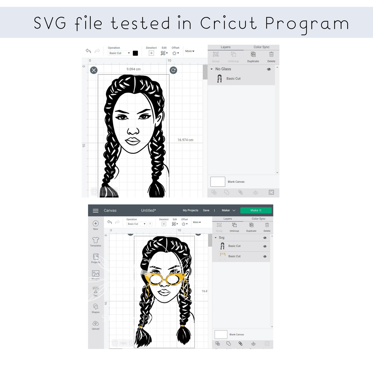 Black Woman with Braid SVG file for Cricut